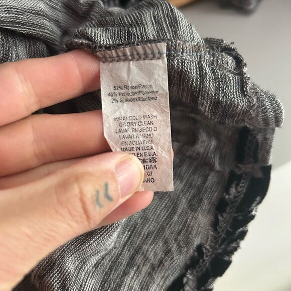 Y2K Mystic Elegant Black and Gray Velvet Floral Dress M - Picture 7 of 16